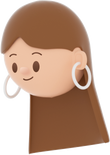 3D People Simple Young Girl with Earring Head 